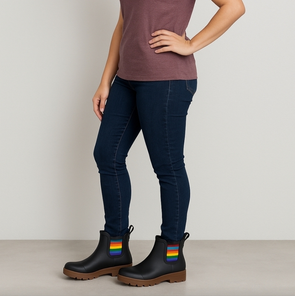 Bogs Holly Chelsea Waterproof Rain Boots – Pride Rainbow – Women’s 8 / EU 39
